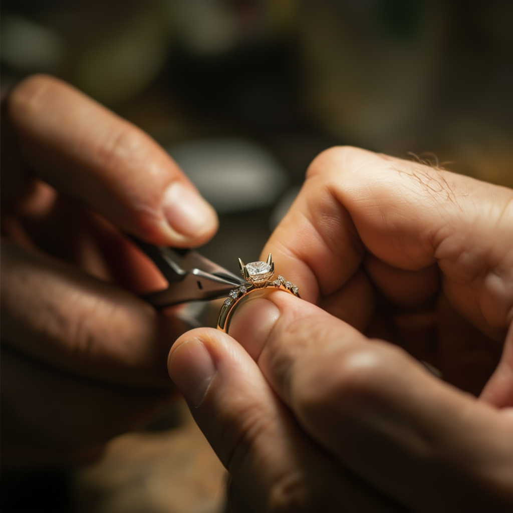 Master jeweler crafting a ring